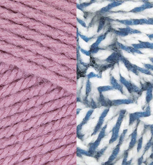 Dusty Rose/Denim Ragg