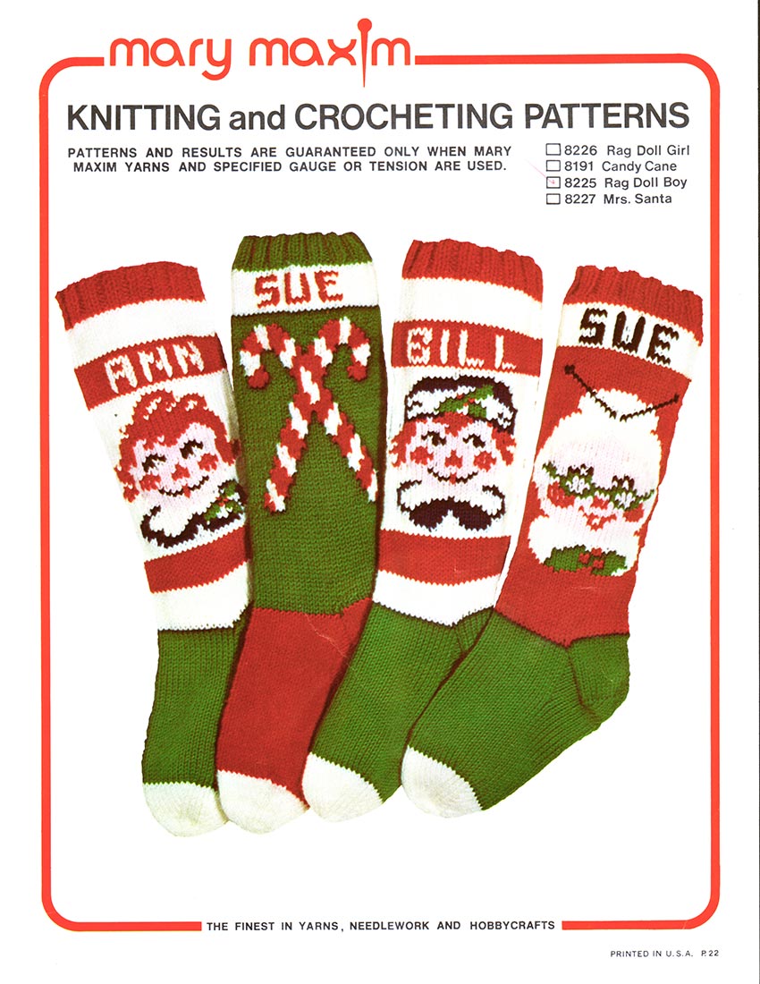 Rag Doll Boy Christmas Stocking Pattern