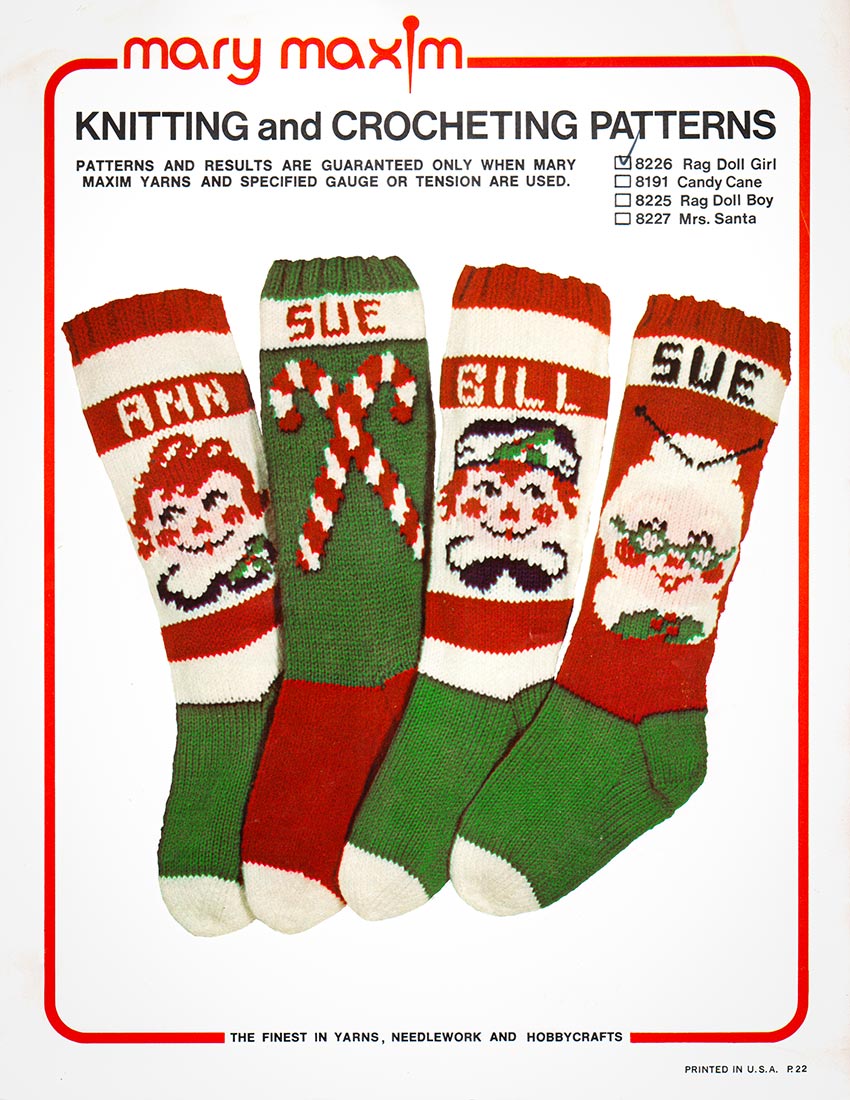 Rag Doll Girl Christmas Stocking Pattern – Mary Maxim