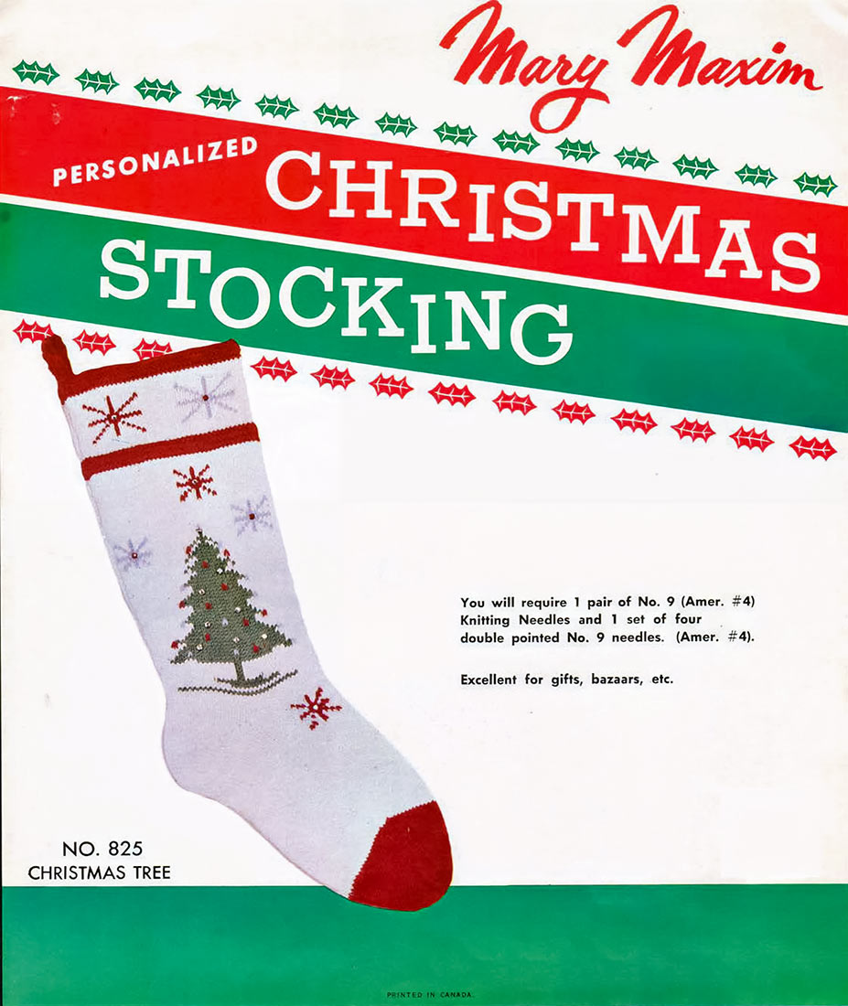 Christmas Tree Stocking Pattern – Mary Maxim