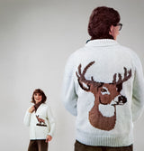 Men's or Ladies' Cardigan - Deer head Pattern