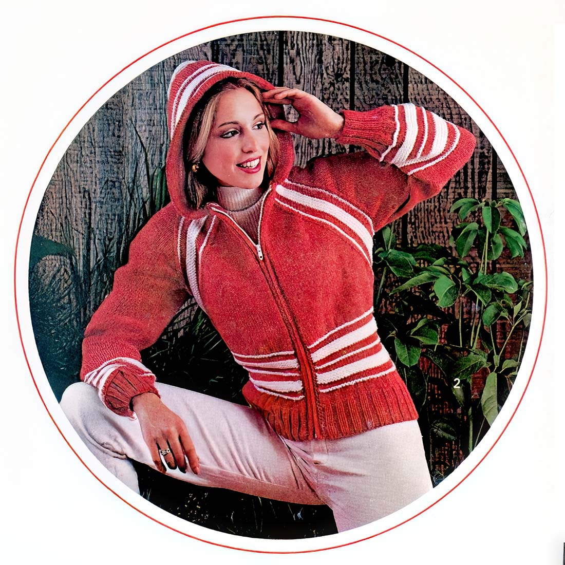 Hooded Jacket With Stripes Pattern