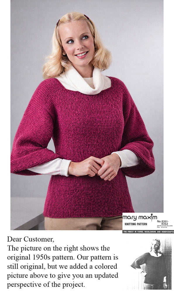 Garter Stitch Pullover Pattern