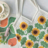 Sunflower Crochet Tote Bag