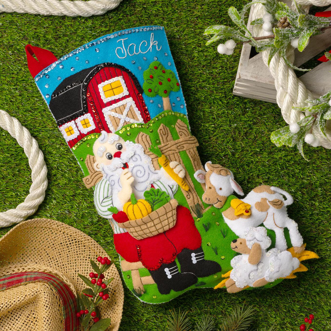 Harvest Time Santa Felt Stocking Kit