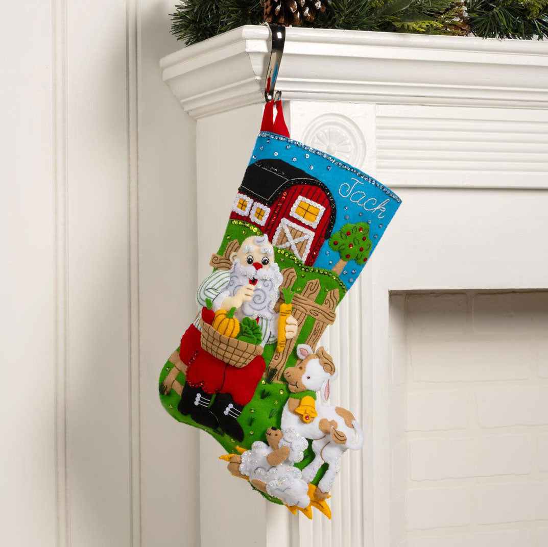 Harvest Time Santa Felt Stocking Kit