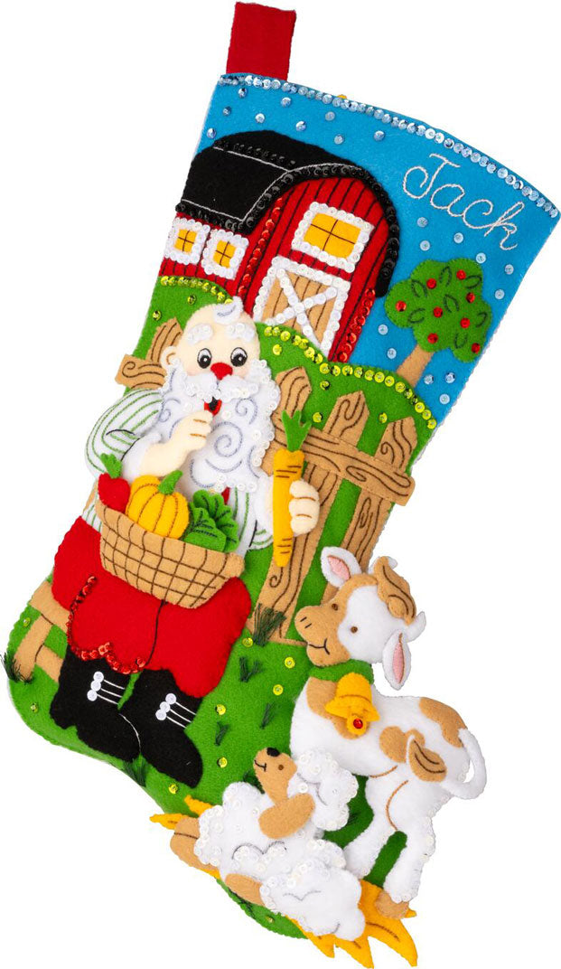 Harvest Time Santa Felt Stocking Kit