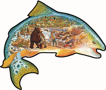 Trout Story Shaped Jigsaw Puzzle