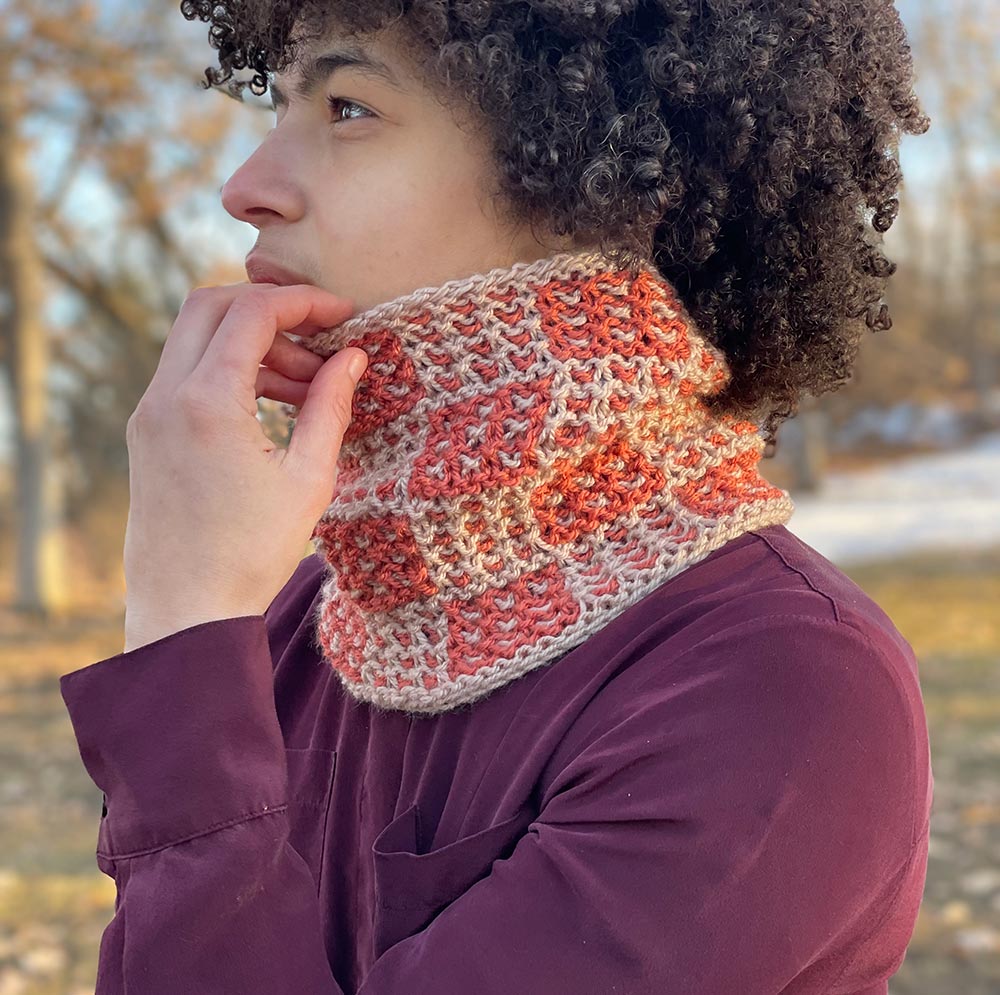 ◎新品◎★ルミニョン★diagonal check papillon knit★ Checkmate Knit Cowl – Mary Maxim