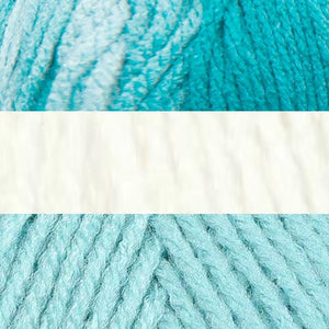 Sarcelle profond/blanc doux/mer d'Aruba