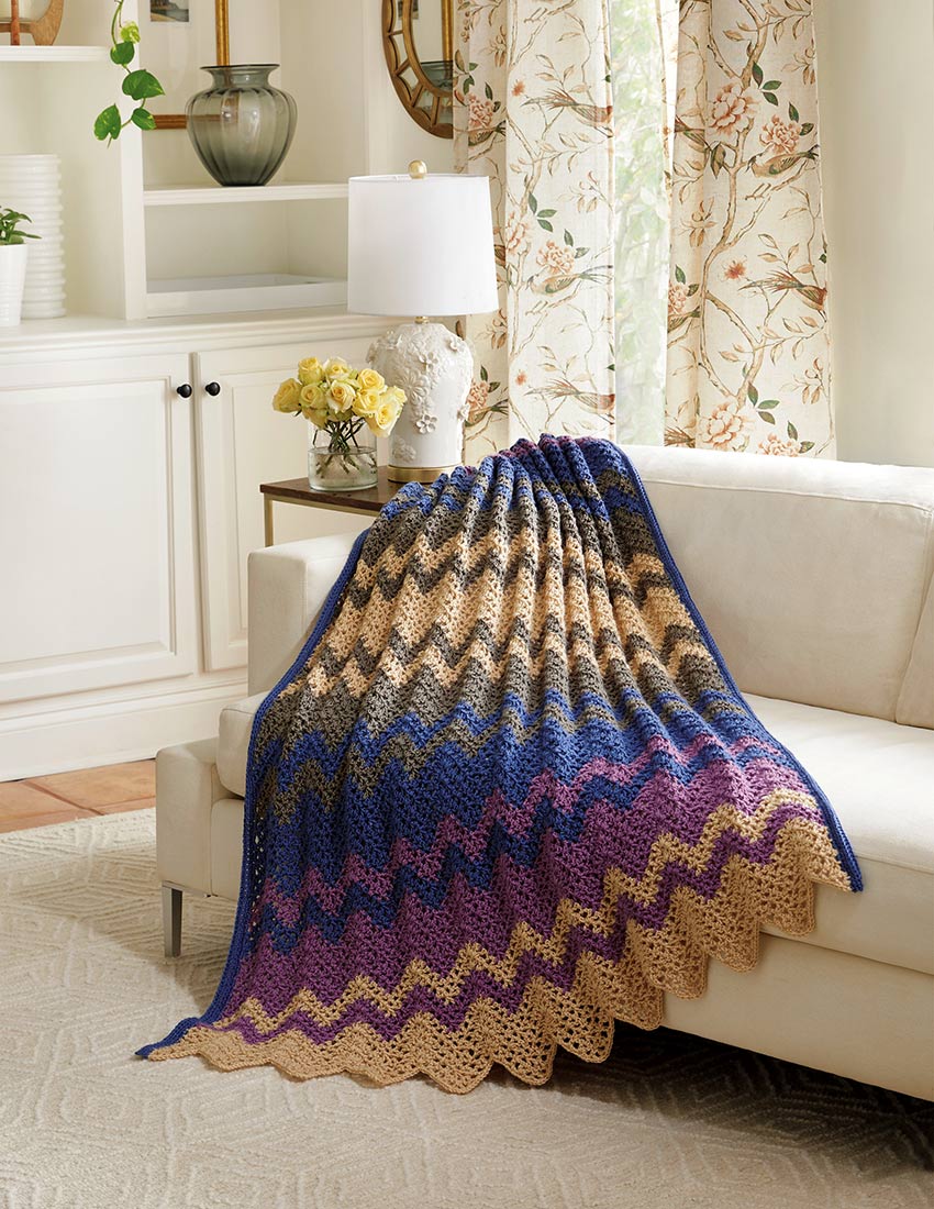 Color Rich Ripple Crochet Afghan Pattern – Mary Maxim