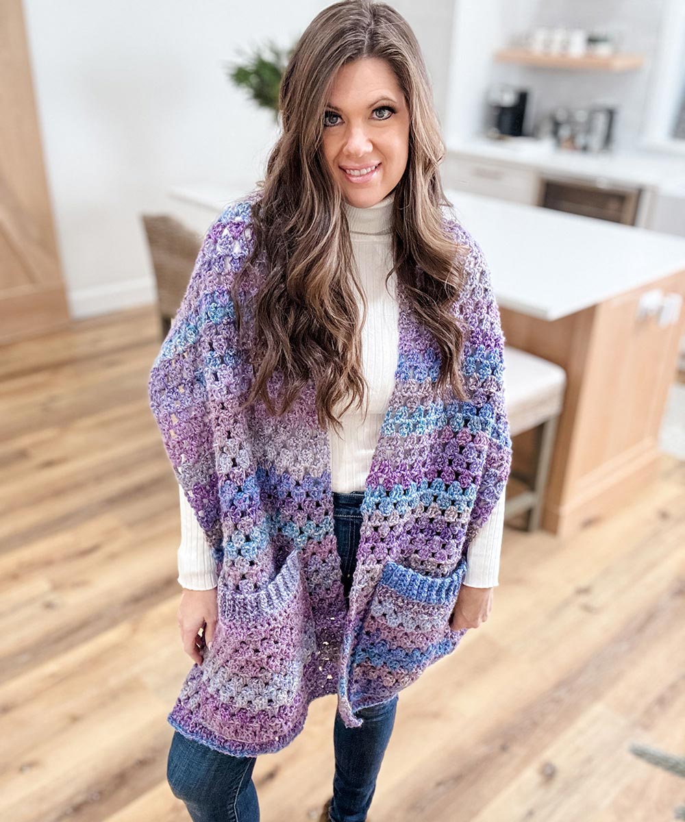 Chunky Granny Pocket Shawl – Mary Maxim