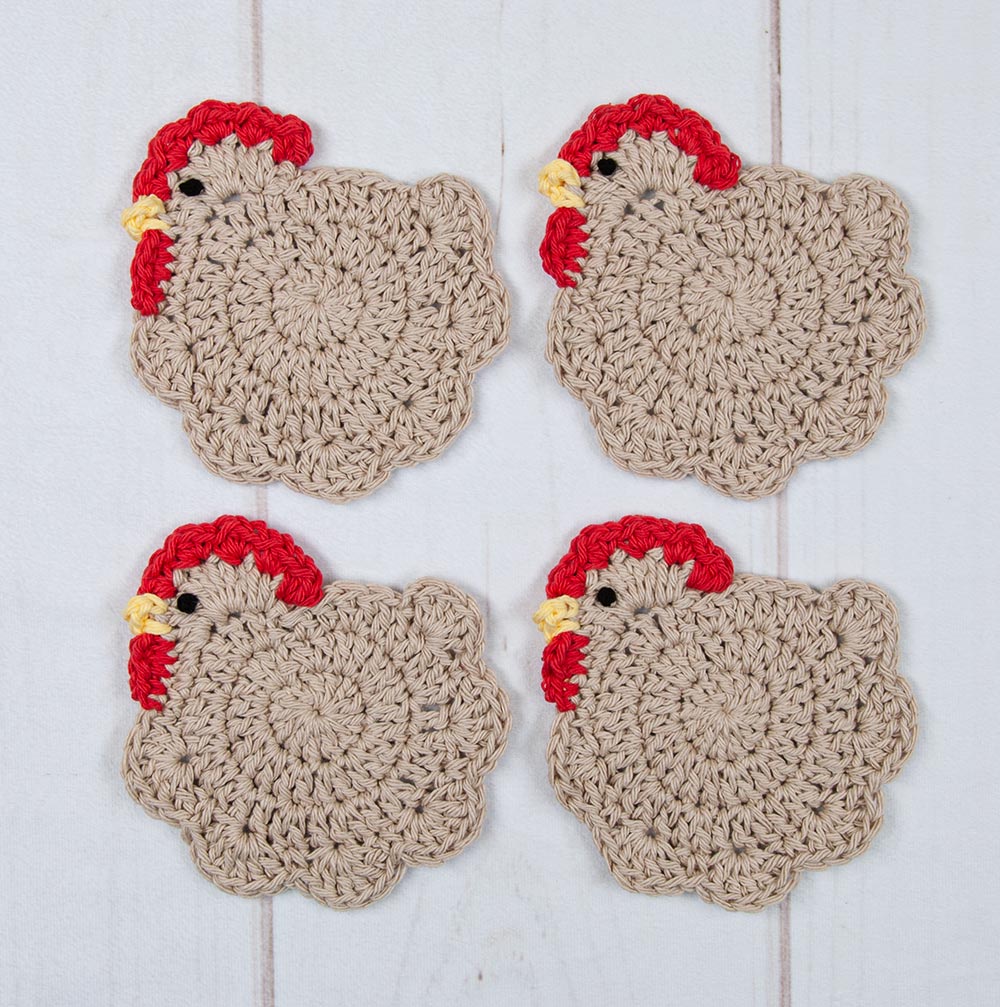 Easy Crochet Chicken Coasters – Mary Maxim