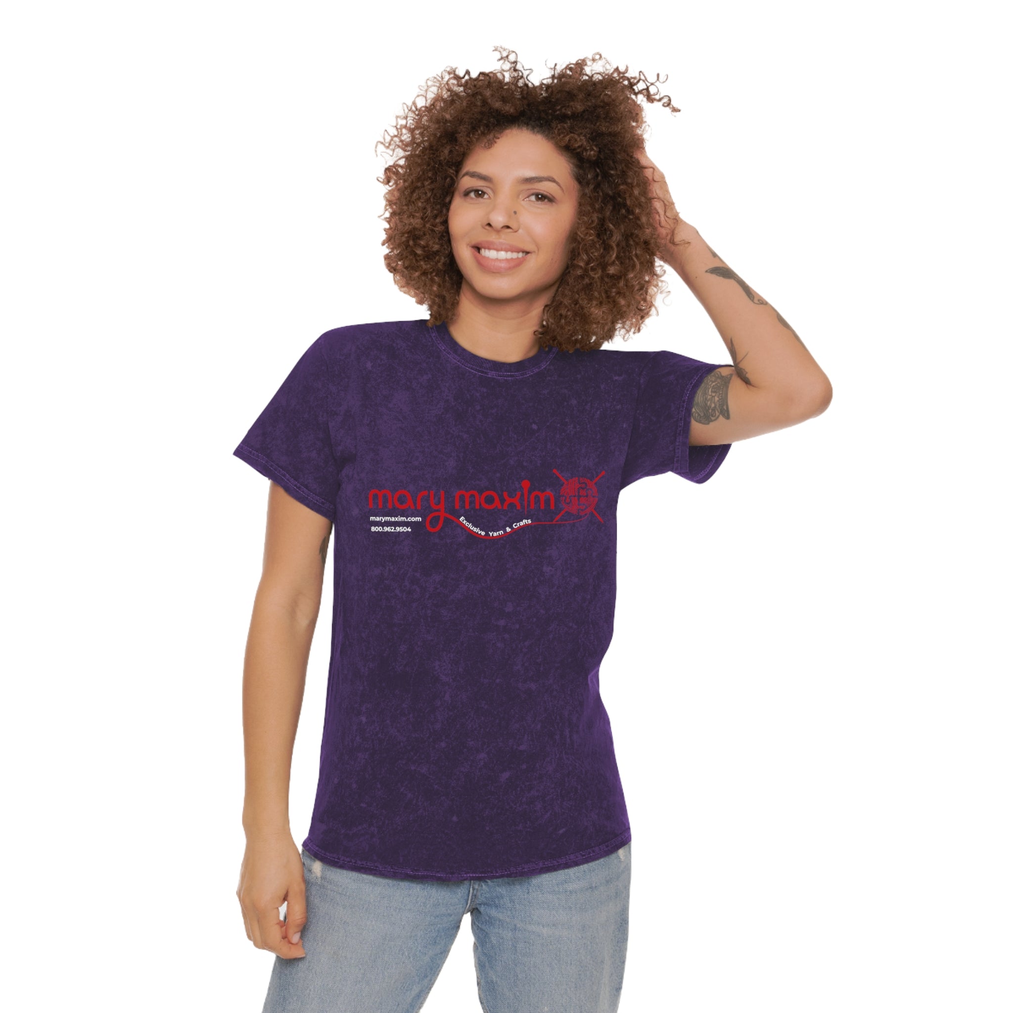 Mary Maxim Mineral Wash T-Shirt - Red Logo - Unisex