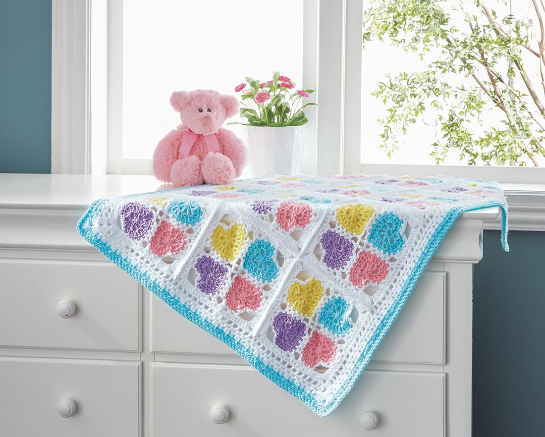 Hearts Squared Blanket Pattern – Mary Maxim