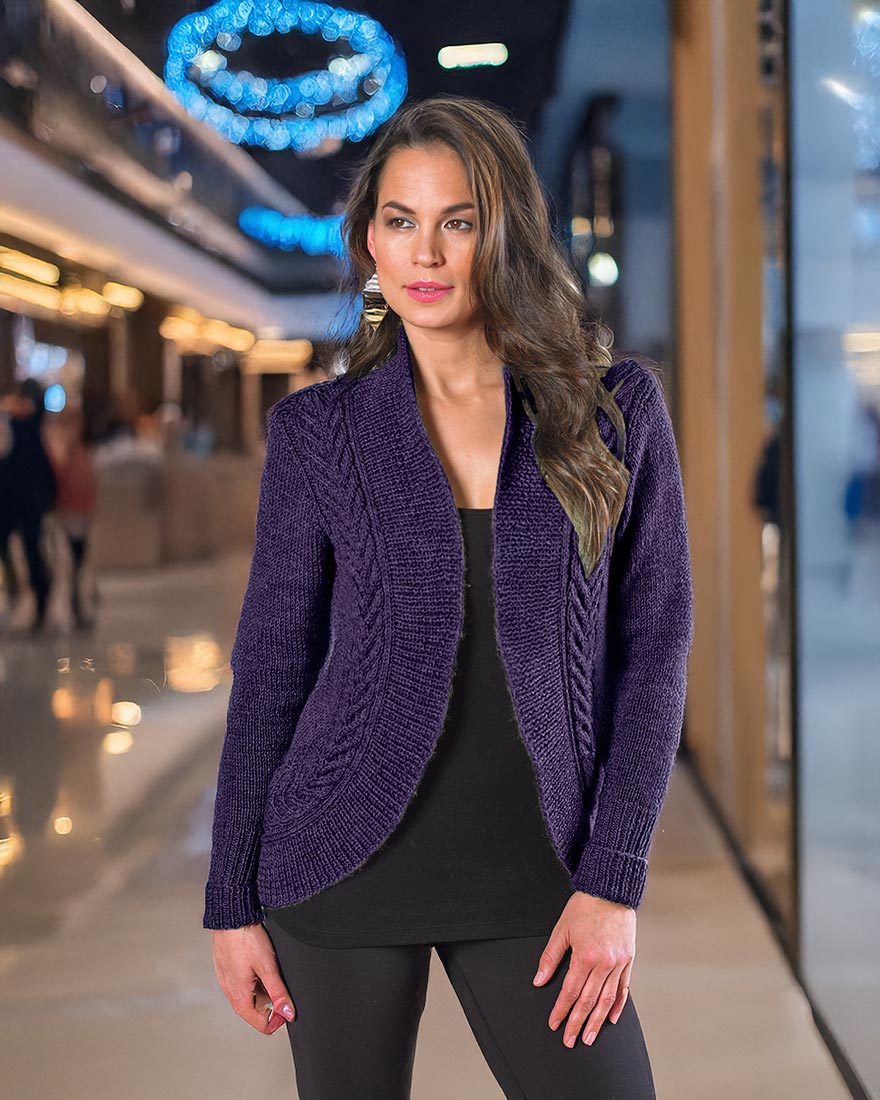 V-Cable Cardigan Pattern – Mary Maxim