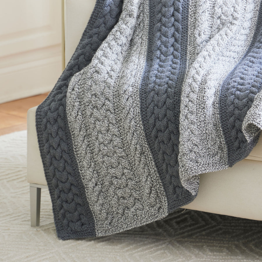 Cables in Ragg Afghan – Mary Maxim