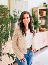 Breeze V-Neck Crochet Cardigan