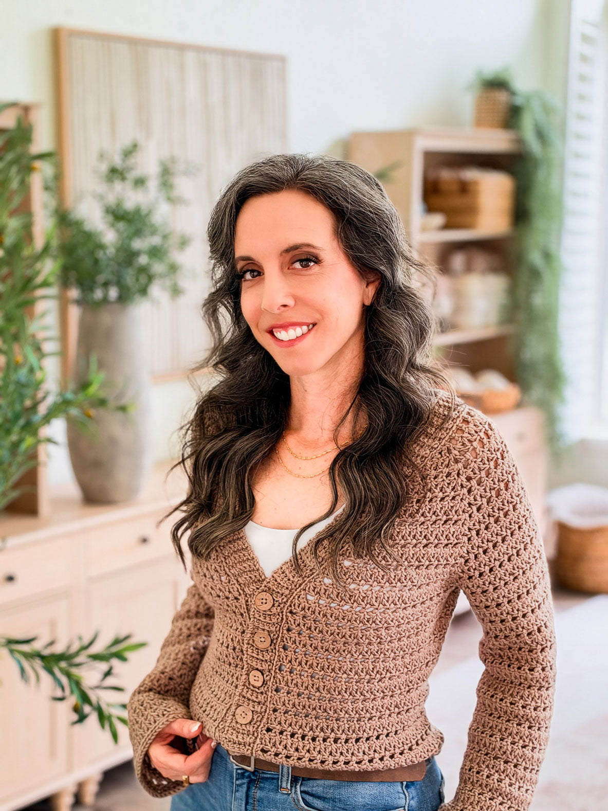 Breeze V-Neck Crochet Cardigan
