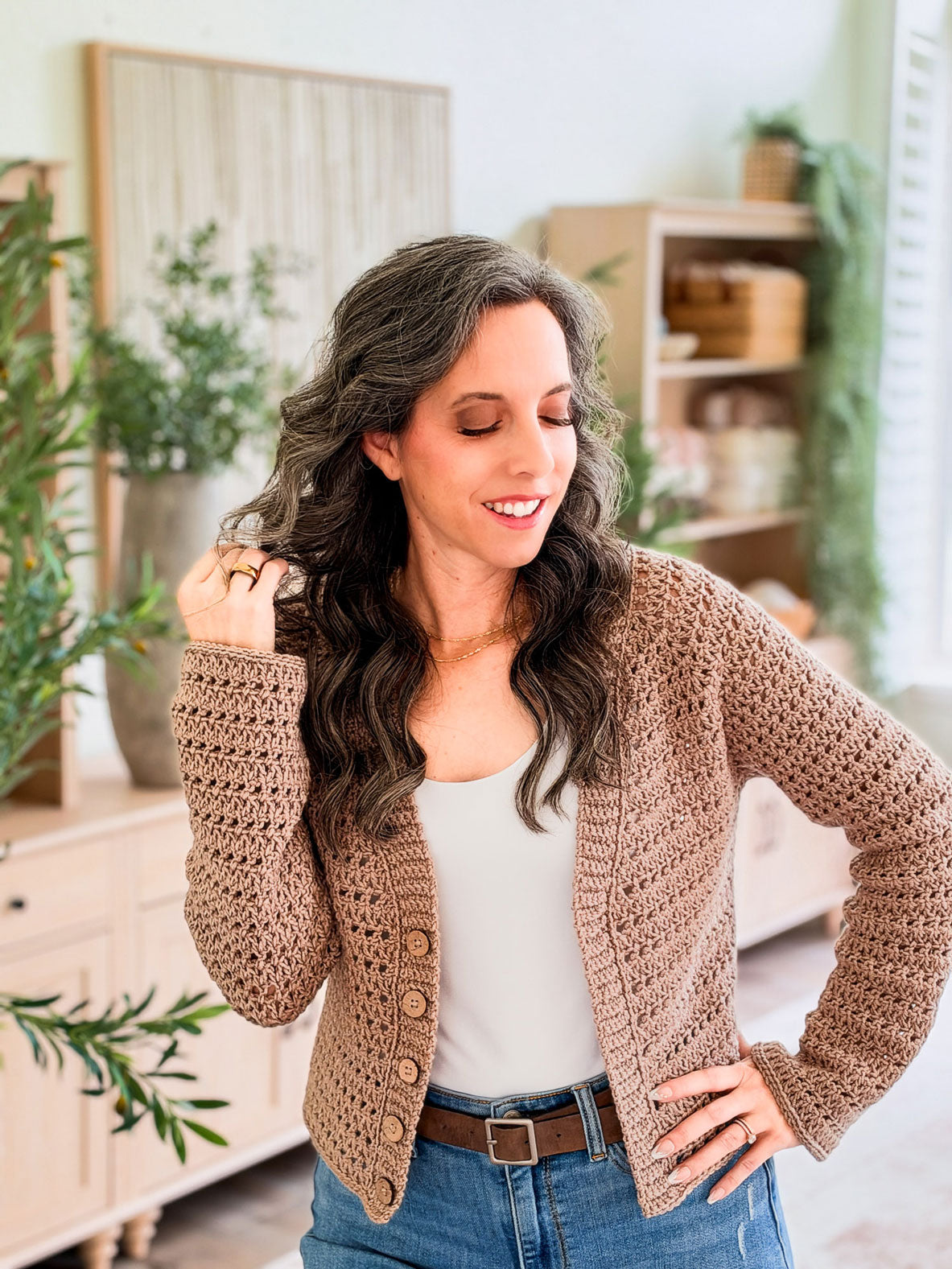 Breeze V-Neck Crochet Cardigan