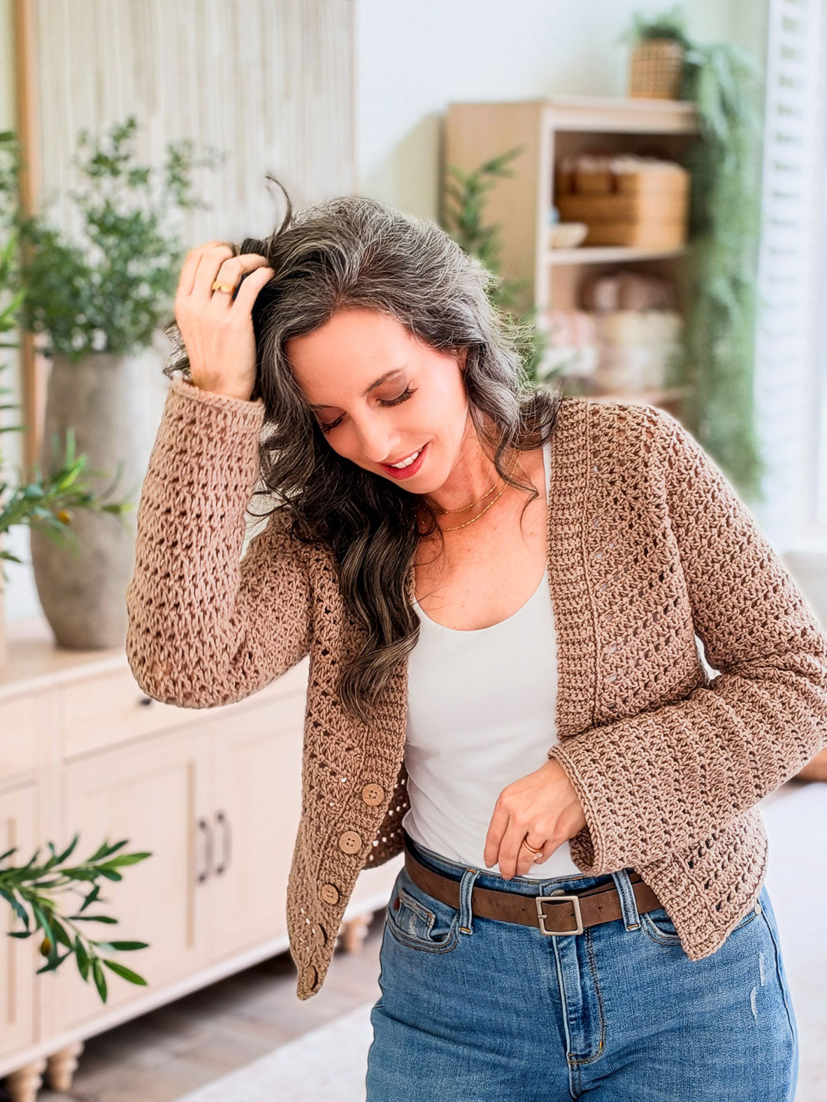 Breeze V-Neck Crochet Cardigan