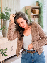 Breeze V-Neck Crochet Cardigan
