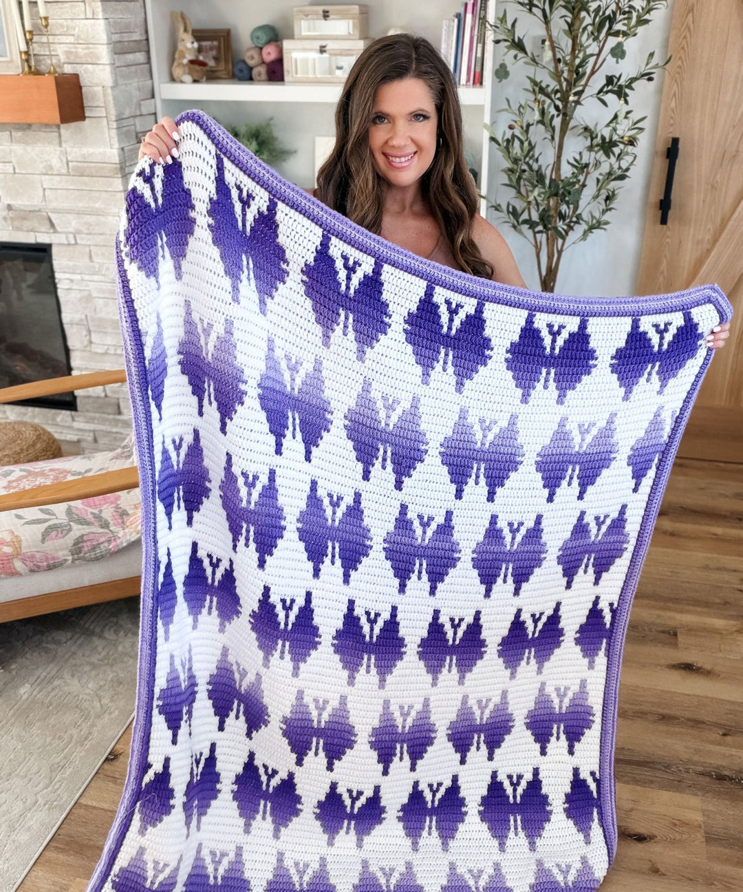 butterfly kisses purple baby blanket