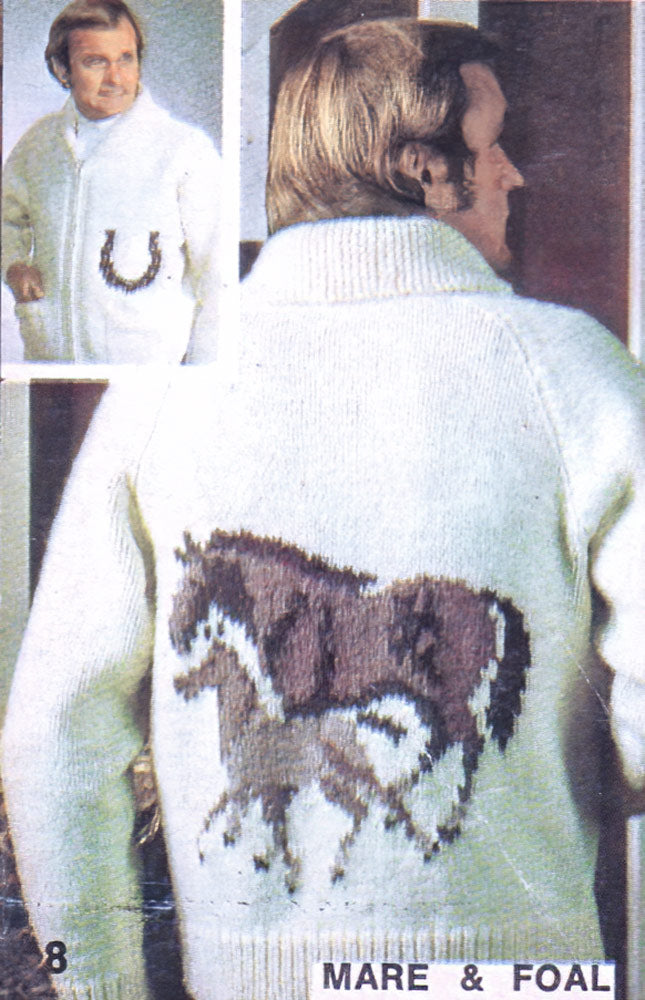 Mare and Foal Adults' Cardigan Pattern – Mary Maxim