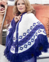 Ladies' Fringed Buttoned Poncho Pattern