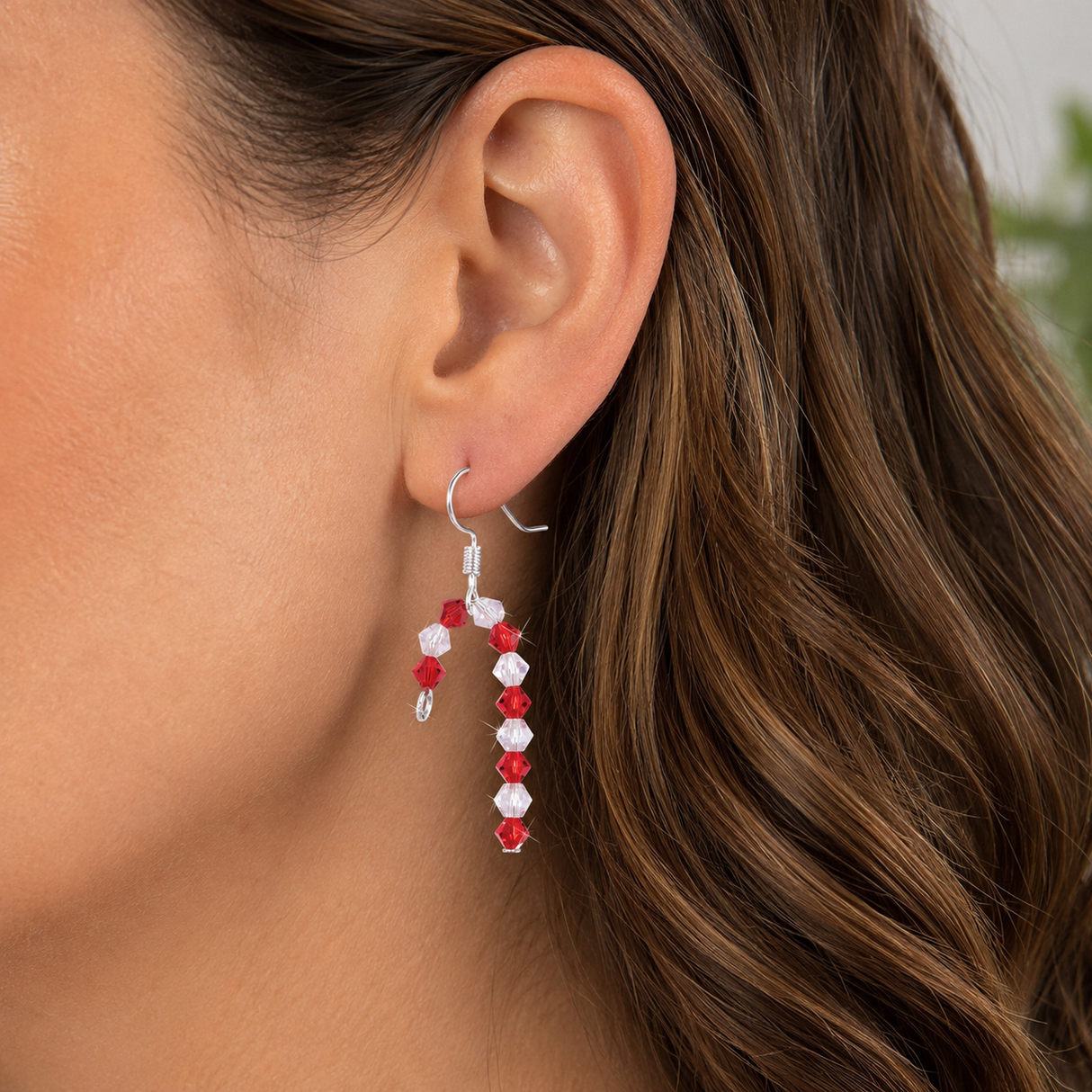 Candy Canes Crystal Earring Set
