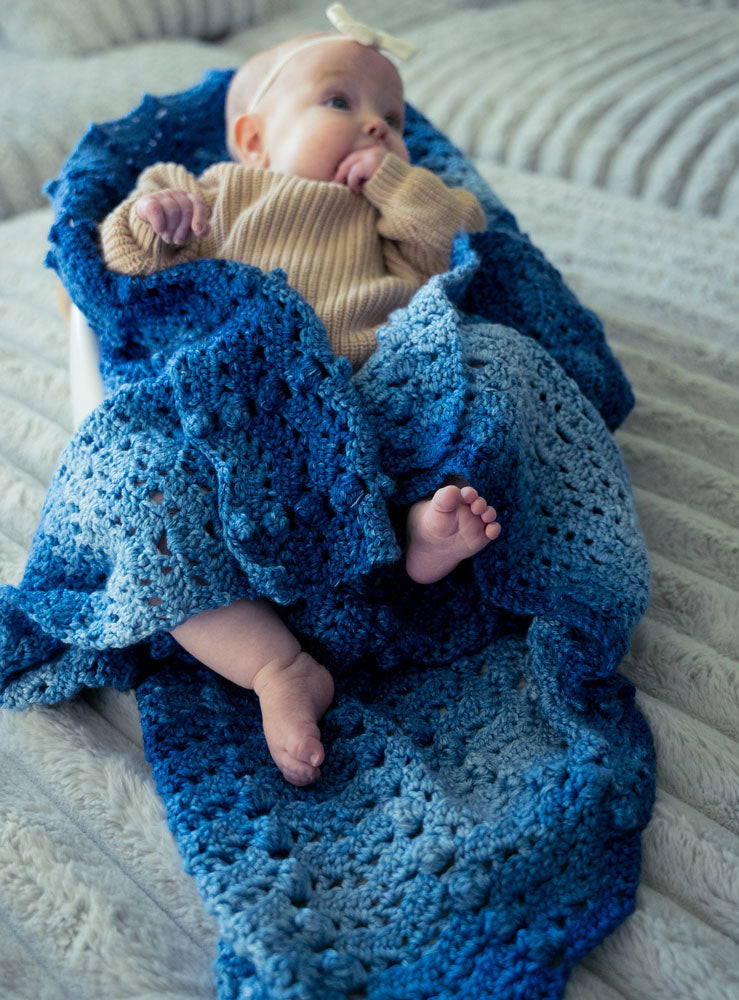 Bobble Wave Baby Crochet Blanket – Mary Maxim