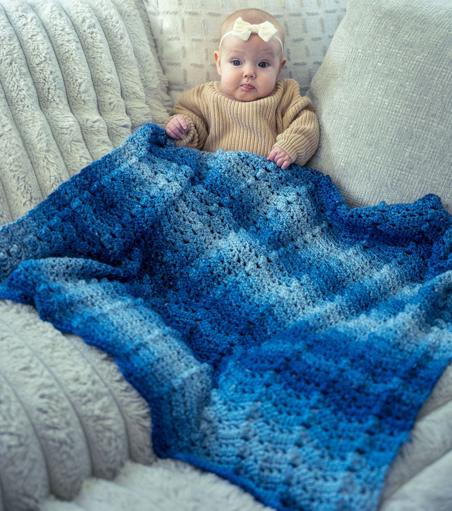 Bobble Wave Baby Crochet Blanket – Mary Maxim