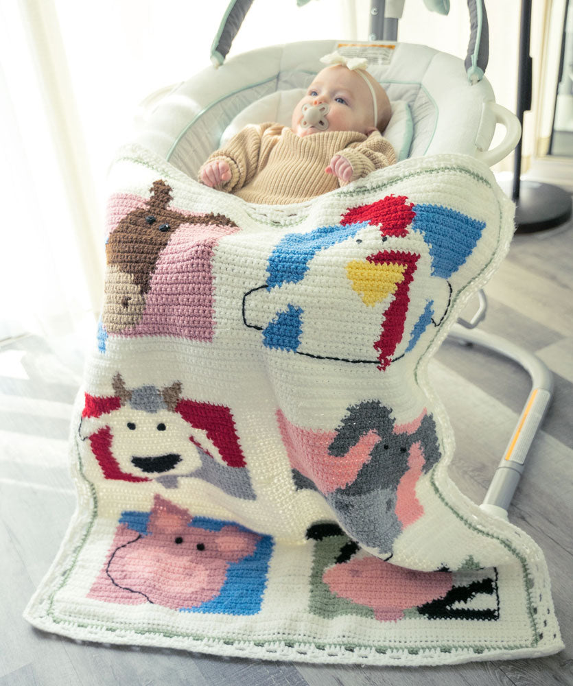 Farm Sweet Farm Baby Crochet Blanket