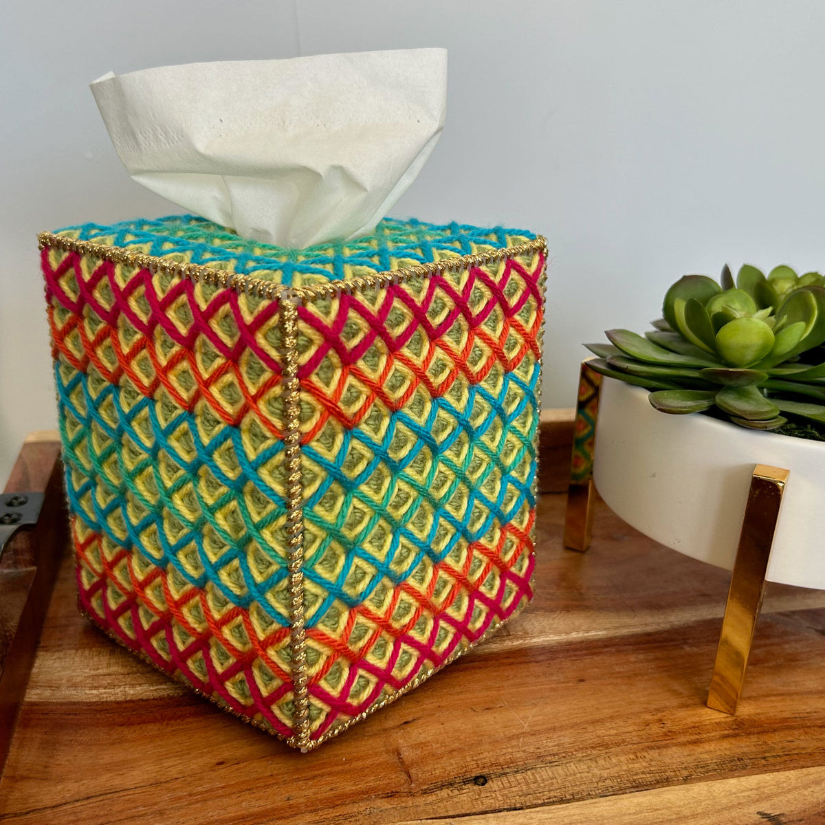 Colorful Diamonds Tissue Box Cover