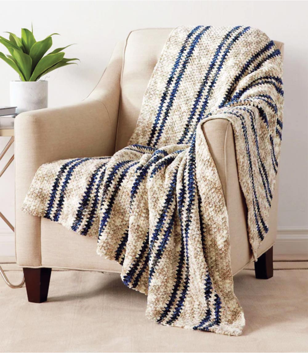 美品！tenderloin moss stich coat Free Moss Stitch Stripes Blanket Pattern – Mary Maxim