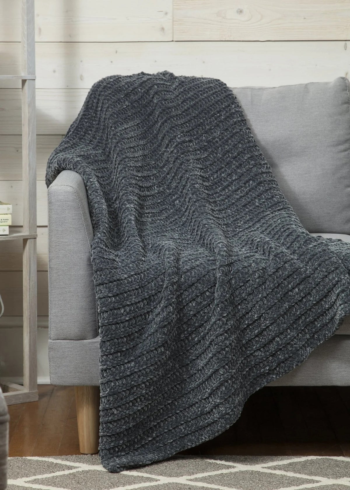 Grey Ribbed Throw Free Comfort Rib Throw Pattern – Mary Maxim
