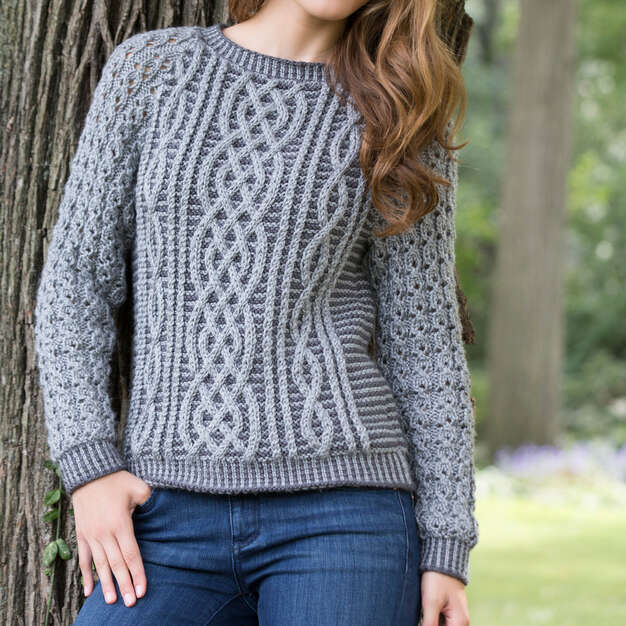 Free Two Tone Cable Sweater Pattern