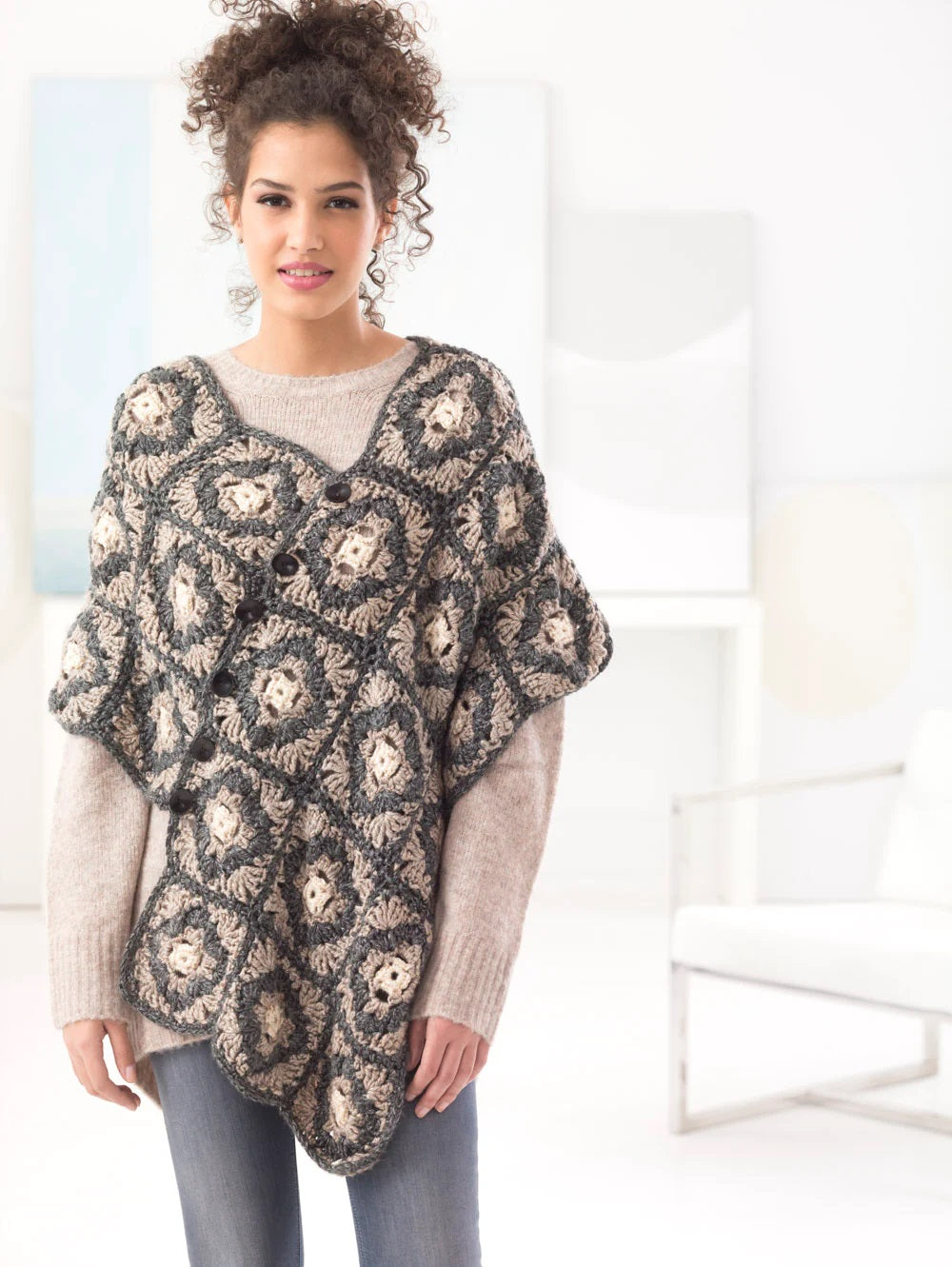 Free Buttoned Poncho Pattern