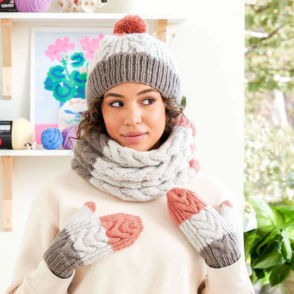 Free Red Heart Cable Knit Set Pattern