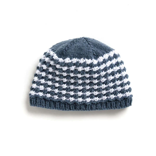 Free Bernat Knit Start Stitch Slouchy Baby Hat Pattern
