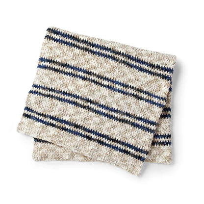 Free Bernat Moss Stitch Stripes Blanket Pattern