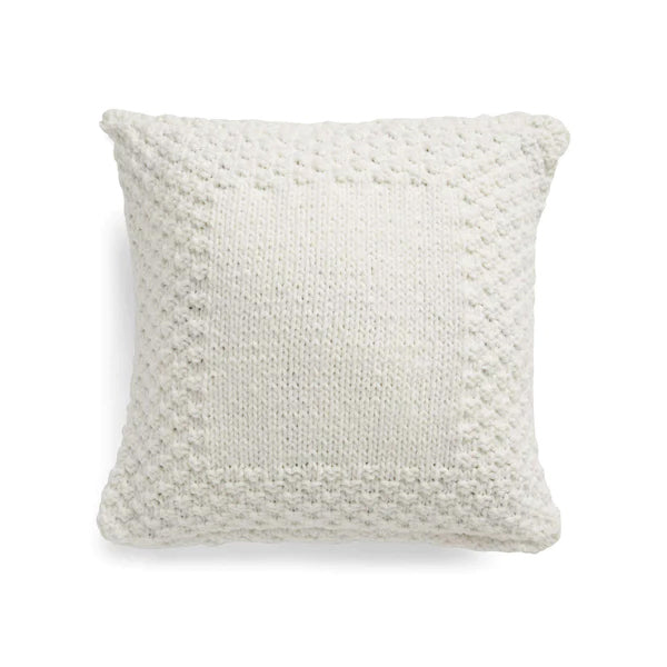 Free Bernat Check Border Knit Pillow Version 2 Pattern