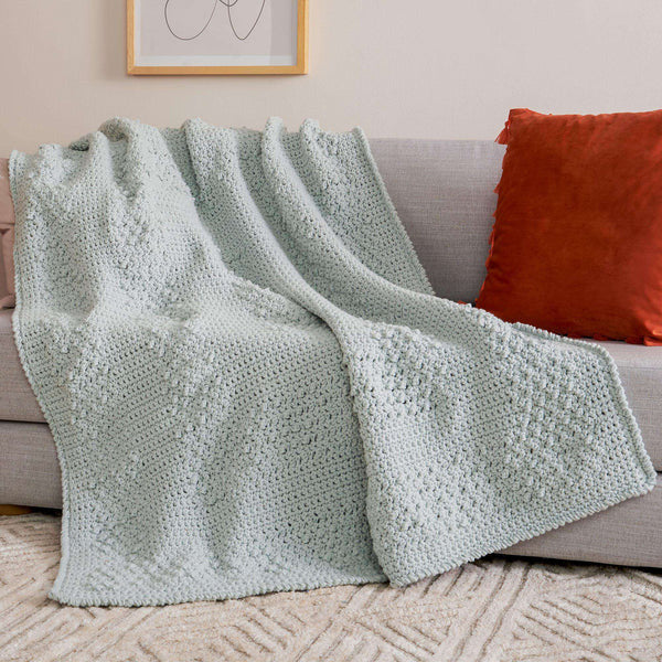 Free Bernat Crochet Textured Frame Blanket Pattern