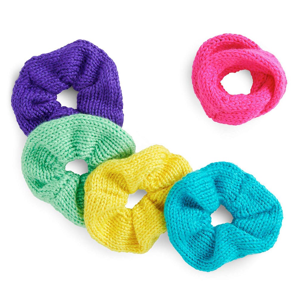 Free Color Burst Knit Scrunchie Pattern