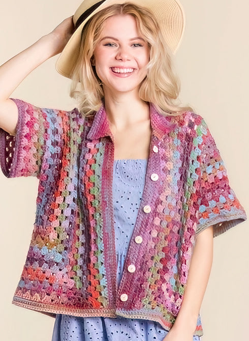 Red Heart Crochet Granny Cabana Shirt Pattern – Mary Maxim