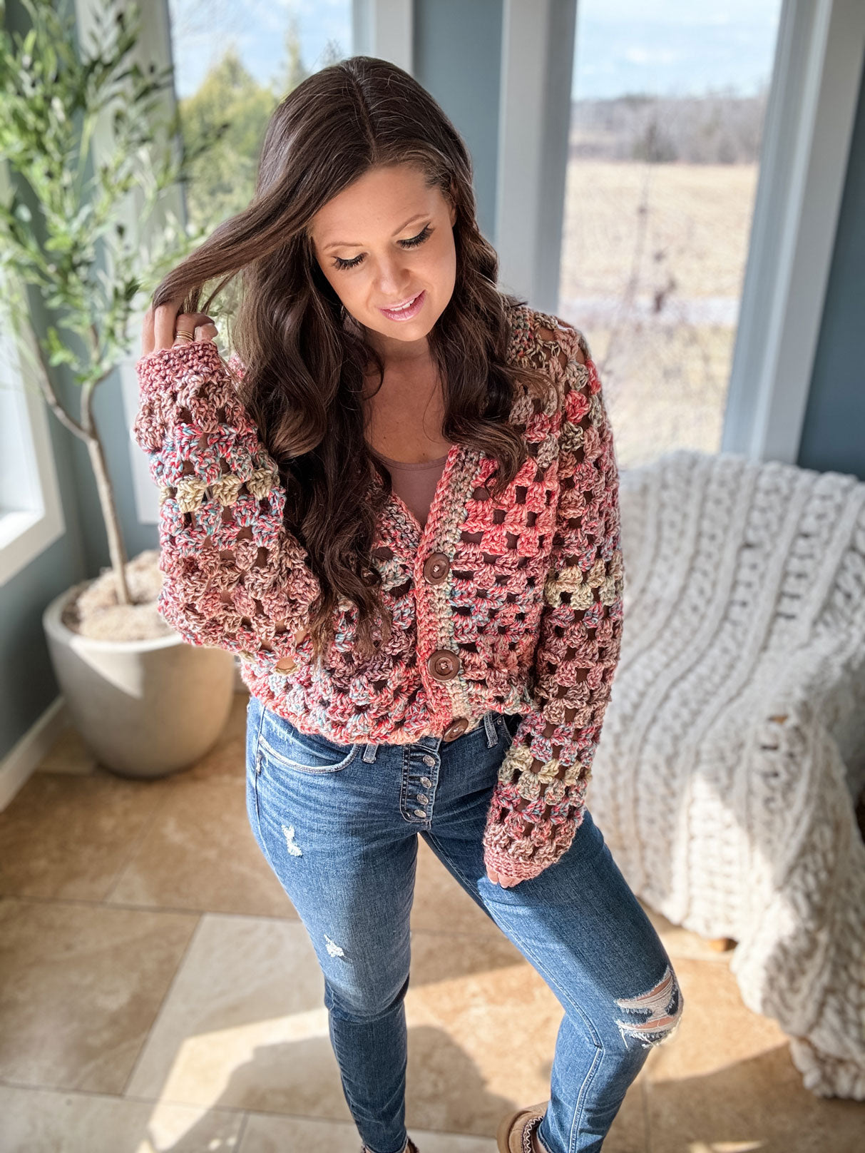 Chunky Granny Crochet Cardigan – Mary Maxim
