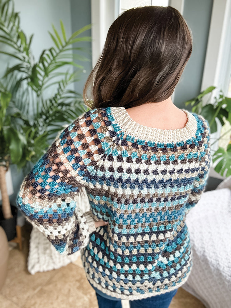 Granny Pop Crochet Pullover Sweater