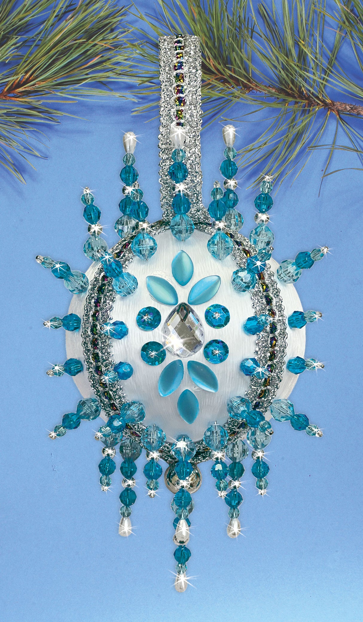 Light Blue Beaded Ornament Kit