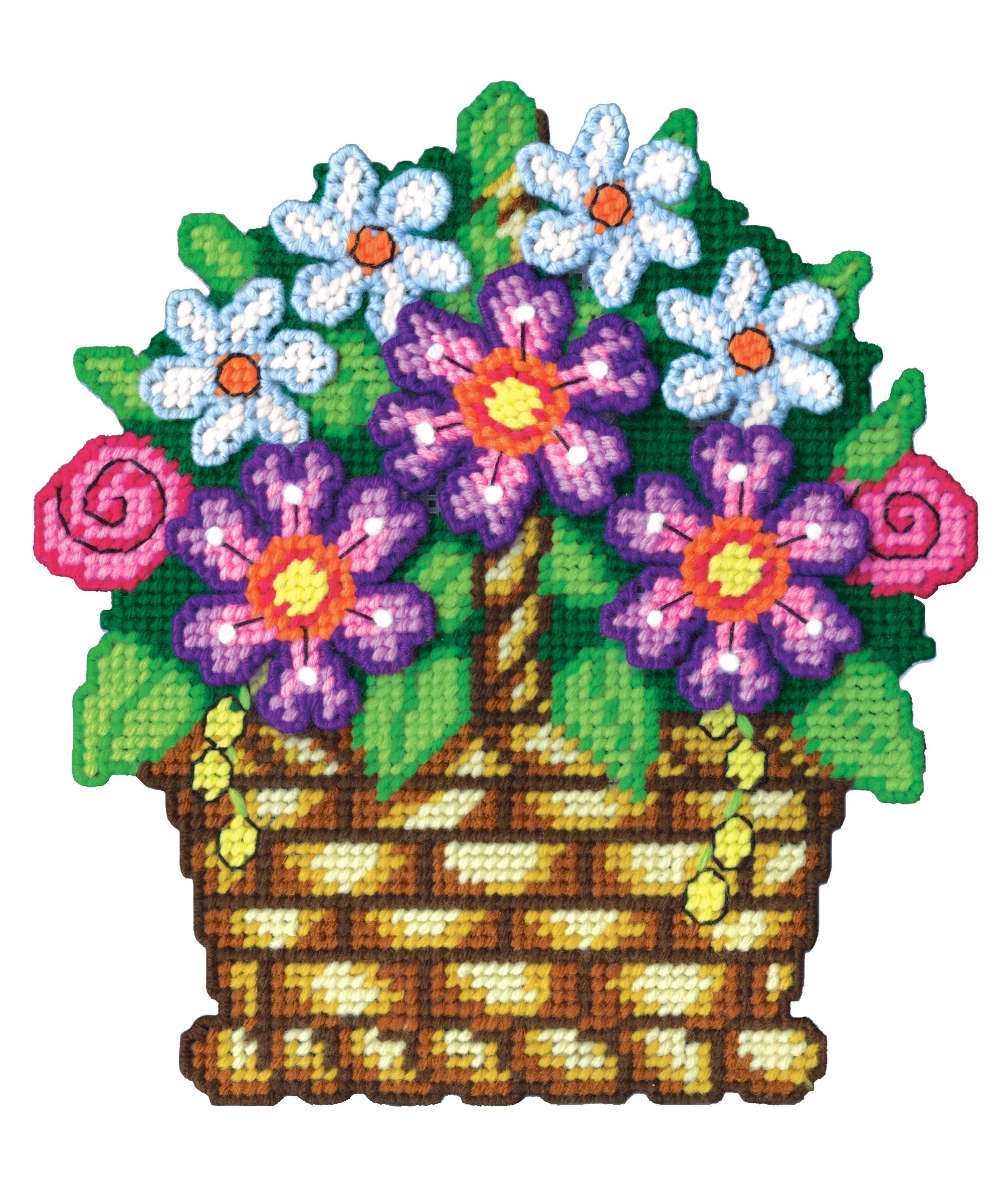 PB Textile＆card Flower Basket Plastic Canvas Kit – Mary Maxim