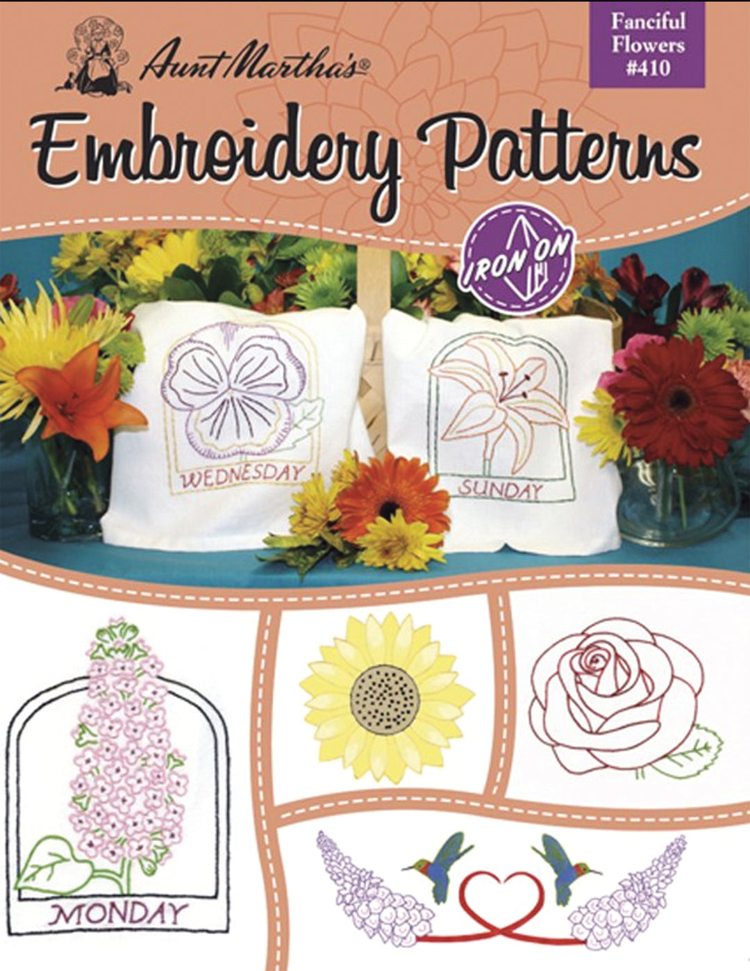 Aunt Martha's Iron on Transfer Patterns for Stitching, Embroidery or Fabric Pain